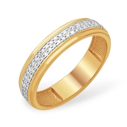 Кольцо из красного золота 585 с 54  бриллиантами, 0,216 карат, дорожка 