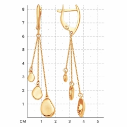 Серьги из красного золота 585 без вставок 