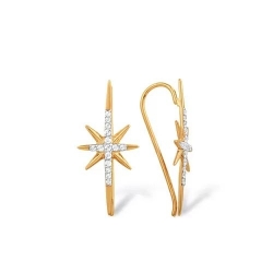 Серьги из красного золота 585 с фианитами 