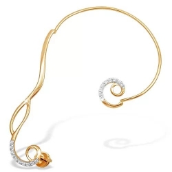 Серьги из красного золота 585 с фианитами 