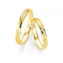 Т-26968 золотые парные обручальные кольца (ширина 3 мм.) (цена за пару)