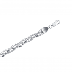 Цепочка из серебра Шарик+бочка косичка из 3-х цепочек с алмазной гранью