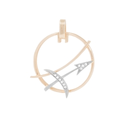 Подвеска знак зодиака Стрелец из золота с фианитами
