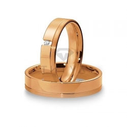 Т-27607 золотые парные обручальные кольца (ширина 5 мм.) (цена за пару)