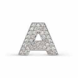 Подвеска виде буквы «А» из белого золота с бриллиантами