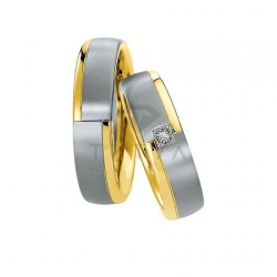 Т-28568 золотые парные обручальные кольца (ширина 6 мм.) (цена за пару)