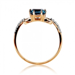 Т141015630 золотое кольцо с топазом, бриллиантами