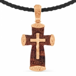 Крестик из красного золота без вставок