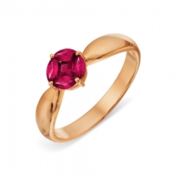 Т141018526-01 золотое кольцо с рубином