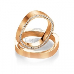 Т-28987 золотые парные обручальные кольца (ширина 5 мм.) (цена за пару)