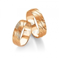 Т-28532 золотые парные обручальные кольца (ширина 6 мм.) (цена за пару)