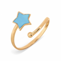 Золотое кольцо Звезда с эмалью