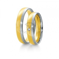 Т-27548 золотые парные обручальные кольца (ширина 4 мм.) (цена за пару)