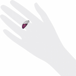 Кольцо из белого золота с рубином и бриллиантом