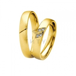 Т-27785 золотые парные обручальные кольца (ширина 4 мм.) (цена за пару)