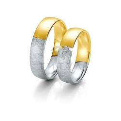 Т-28113 золотые парные обручальные кольца (ширина 5 мм.) (цена за пару)