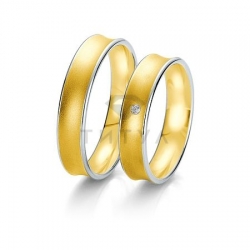Т-27617 золотые парные обручальные кольца (ширина 5 мм.) (цена за пару)