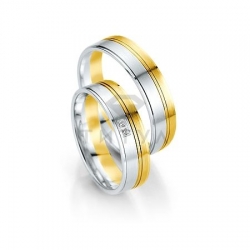 Т-27831 золотые парные обручальные кольца (ширина 5 мм.) (цена за пару)