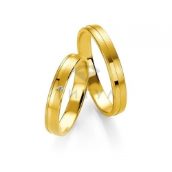 Т-26904 золотые парные обручальные кольца (ширина 3 мм.) (цена за пару)