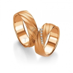 Т-28569 золотые парные обручальные кольца (ширина 7 мм.) (цена за пару)