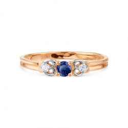 Т141011260 золотое кольцо с сапфиром и бриллиантом