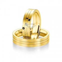 Т-28479 золотые парные обручальные кольца (ширина 5 мм.) (цена за пару)