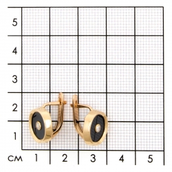Серьги из золота 585 пробы с бриллиантами и фианитами