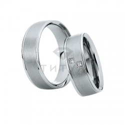 Платиновые парные обручальные кольца (ширина 7 мм.) (цена за пару)