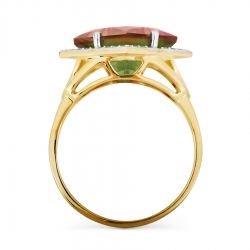 Т943016576 кольцо с султанитом ситалл и фианитами