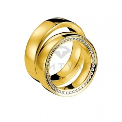 Т-28988 золотые парные обручальные кольца (ширина 6 мм.) (цена за пару)