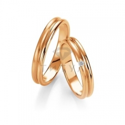 Т-27302 золотые парные обручальные кольца (ширина 4 мм.) (цена за пару)