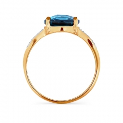 Т141016241 золотое кольцо с топазом, бриллиантами