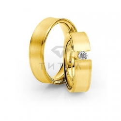 Т-28920 золотые парные обручальные кольца (ширина 6 мм.) (цена за пару)