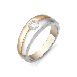 Мужское золотое кольцо с бриллиантом