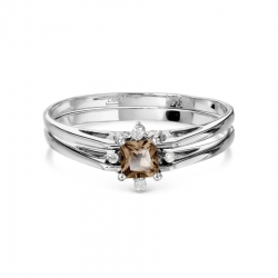 Т331017094 кольцо с раухтопазом и бриллиантами