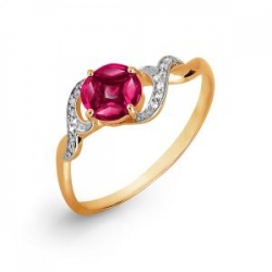 Золотое кольцо с рубинами, бриллиантами