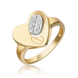 Кольцо из комбинированного золота c топазом