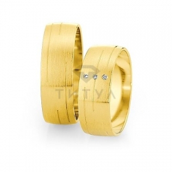 Т-27203 золотые парные обручальные кольца (ширина 7 мм.) (цена за пару)