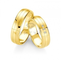 Т-28517 золотые парные обручальные кольца (ширина 6 мм.) (цена за пару)