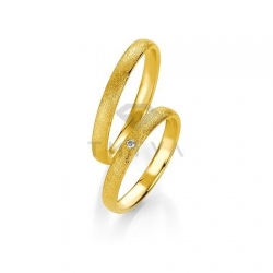 Т-26804 золотые парные обручальные кольца (ширина 3 мм.) (цена за пару)