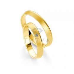 Т-27292 золотые парные обручальные кольца (ширина 3 мм.) (цена за пару)