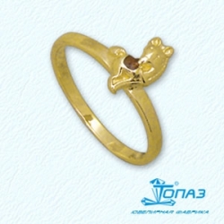 Детское кольцо Конек из желтого золота с эмалью