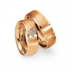 Т-28774 золотые парные обручальные кольца (ширина 7 мм.) (цена за пару)