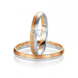 Т-26744 золотые парные обручальные кольца (ширина 3 мм.) (цена за пару)