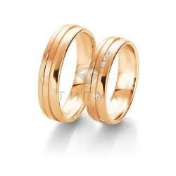 Т-28545 золотые парные обручальные кольца (ширина 5 мм.) (цена за пару)