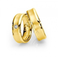 Т-28882 золотые парные обручальные кольца (ширина 7 мм.) (цена за пару)