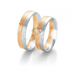 Т-28522 золотые парные обручальные кольца (ширина 5 мм.) (цена за пару)