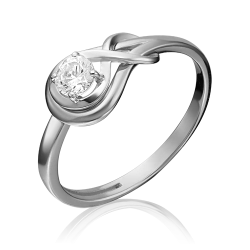 Кольцо из белого золота со Swarovski Zirconia