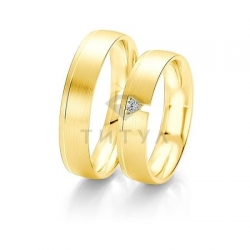 Т-27993 золотые парные обручальные кольца (ширина 5 мм.) (цена за пару)