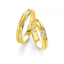 Т-27302 золотые парные обручальные кольца (ширина 4 мм.) (цена за пару)